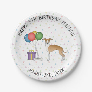 Reekalf en witte Italiaanse windhond Cute hond ver Papieren Bordje