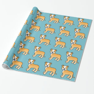 Reekalf en witte Staffordshire Bull Terrier hond Cadeaupapier