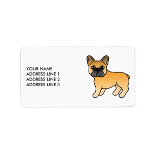 Reekalf Franse Bulldog Schattige Cartoonhond & Tek Etiket