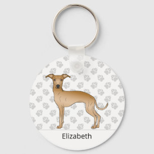 Reekalf Italiaans Windhondje Cute Hond Met Aangepa Sleutelhanger