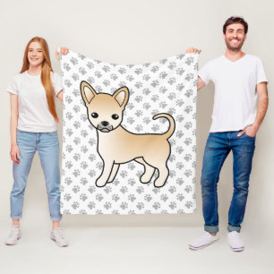 Reekleurige Chihuahua Cartoon Hond & Pootjes Fleece Deken