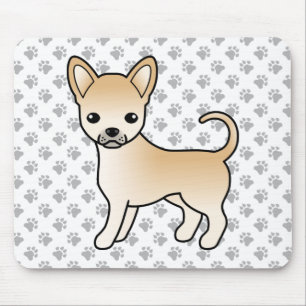 Reekleurige Chihuahua Cartoon Hond & Pootjes Muismat