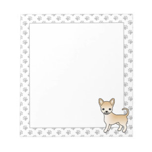 Reekleurige Chihuahua Cartoon Hond & Pootjes Notitieblok