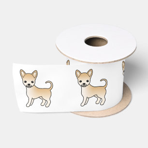Reekleurige Chihuahua met gladde vacht Cute Cartoo Satijnen Lint