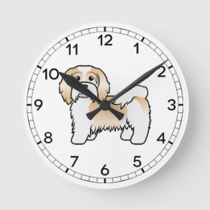 Reekleurige En Witte Havanese Zachte Tekening Hond Ronde Klok