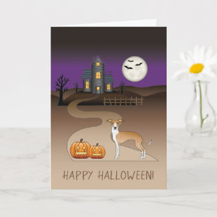 Reekleurige en Witte Iggy en Halloween Spokenhuis Kaart