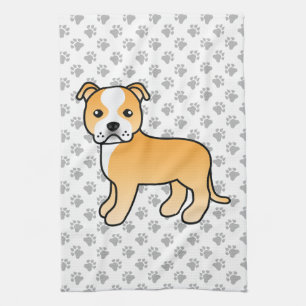 Reekleurige En Witte Staffordshire Bull Terrier Ho Theedoek