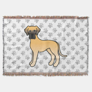 Reekleurige Grote Daneshond Moppige Tekening Hond Deken