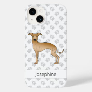 Reekleurige Italiaanse Windhond Cute Hond Met Aang Case-Mate iPhone 14 Hoesje