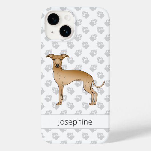 Reekleurige Italiaanse Windhond Cute Hond Met Aang Case-Mate iPhone Case (Achterkant)