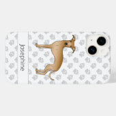 Reekleurige Italiaanse Windhond Cute Hond Met Aang Case-Mate iPhone Case (Achterkant (horizontaal))