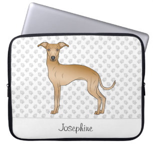 Reekleurige Italiaanse Windhond Cute Hond Met Aang Laptop Sleeve
