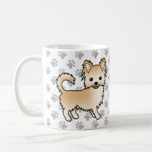 Reekleurige Langharige Chihuahua Cartoon Hond & Po Koffiemok