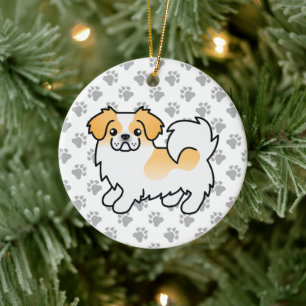 Reekleurige Tibetaanse Spaniel Aardige Cartoon Hon Keramisch Ornament