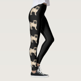 Reekrug mopshond hondenras schattige cartoon honde leggings