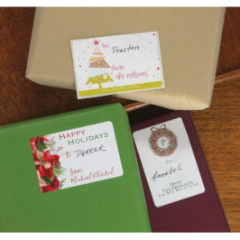 Reeks 24 Labels voor kerstmis met rond, rond en ro