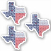 Reeks 3 All the Love in Texas State Flag Sticker (Voorkant)