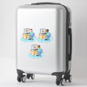 Reeks 3 Computer Workers. Sticker (Koffer)