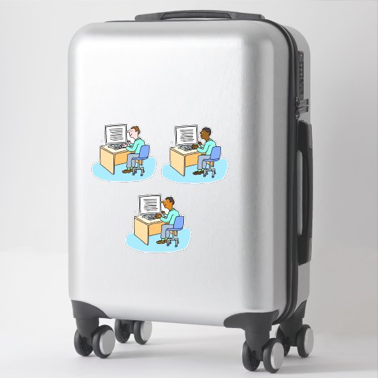 Reeks 3 Computer Workers. Sticker (Koffer)