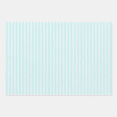 Reeks 3 Coördinerende turquoise Floral en Stripes Inpakpapier Vel (Voorkant 2)