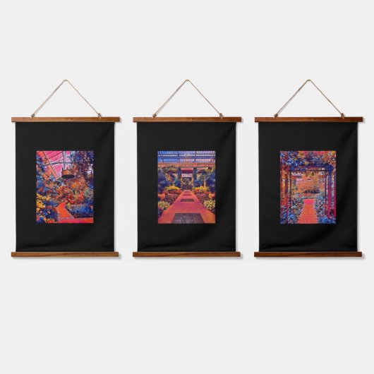 Reeks 3 Coördinerende wandtapijten Hangend Wandkleed (Driedubbel)