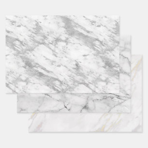 Reeks 3 faux marble textures inpakpapier vel