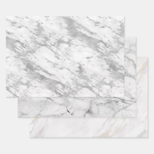 Reeks 3 faux marble textures inpakpapier vel (Set)