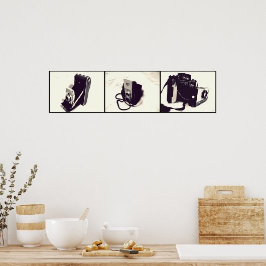 Reeks 3 Oude Camera's Poster (Keuken)