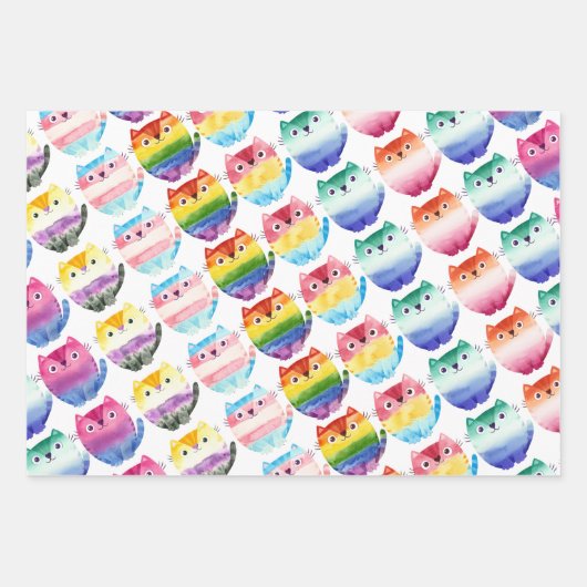 Reeks 3 pride katten inpakpapier vel (Voorkant 2)