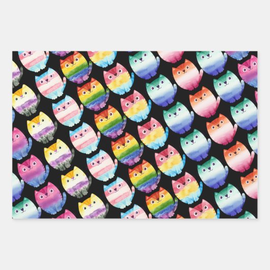 Reeks 3 pride katten inpakpapier vel (Voorkant)