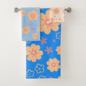 Reeks 3 Retro Floral Pattern-handdoekset Bad Handdoek (Insitu)