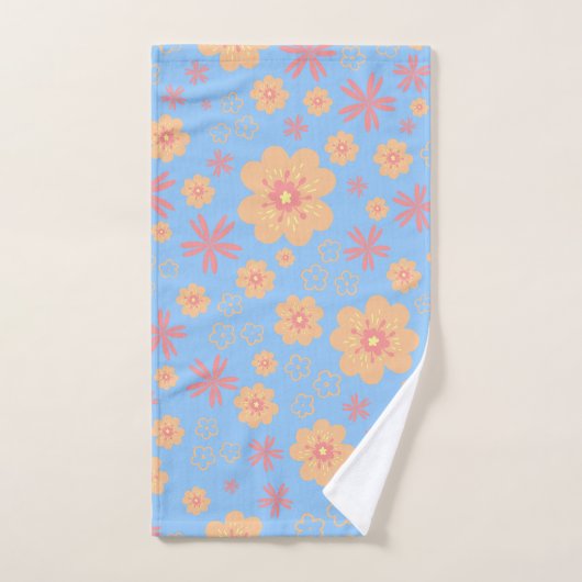 Reeks 3 Retro Floral Pattern-handdoekset Bad Handdoek (Handdoek)