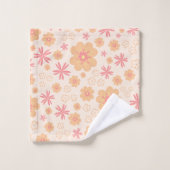 Reeks 3 Retro Floral Pattern-handdoekset Bad Handdoek (Wasdoekje)