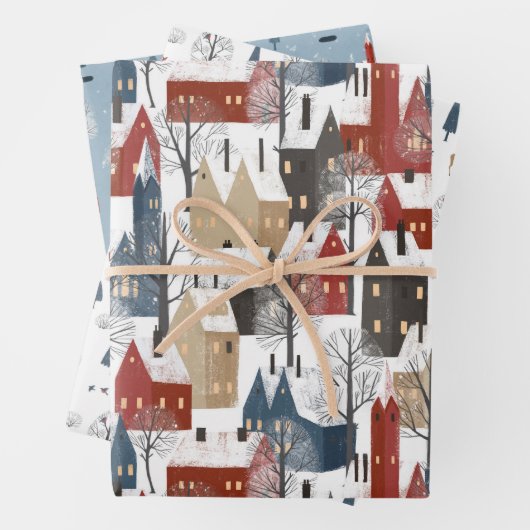 Reeks 3 Schilderachtig winterwijken in Wonderland Inpakpapier Vel (In situ)