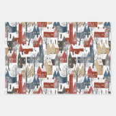 Reeks 3 Schilderachtig winterwijken in Wonderland Inpakpapier Vel (Voorkant)