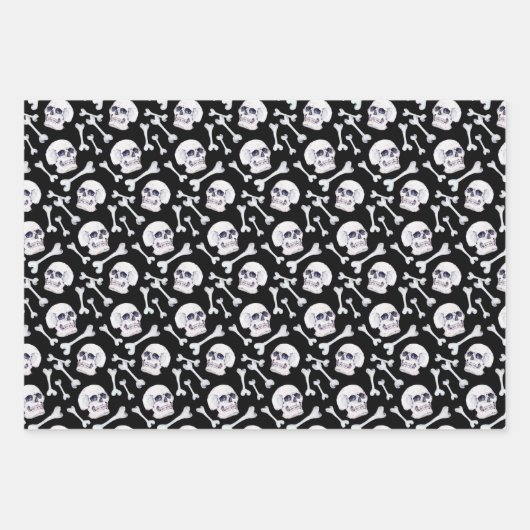 Reeks 3 Skull en Crossbones White Inpakpapier Vel (Voorkant 3)
