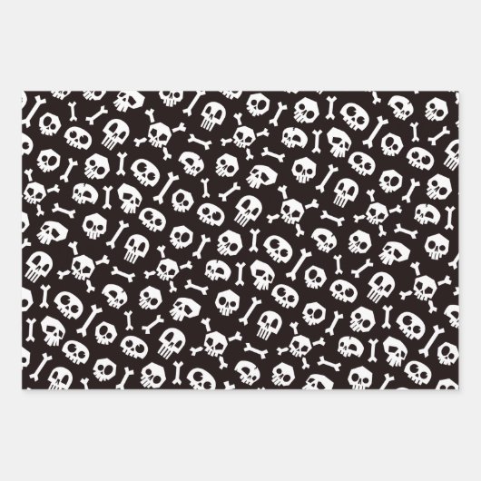 Reeks 3 Skull en Crossbones White Inpakpapier Vel (Voorkant 2)