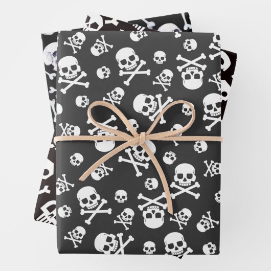 Reeks 3 Skull en Crossbones White Inpakpapier Vel (In situ)