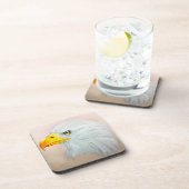 Reeks 6 Witte Eagle Onderzetters Set, Vogeltekenin (Rechterzijde)