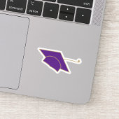 Reeks 8 Paarse Graduation Caps Custom-Cut Sticker
