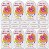 Reeks 8 Pop Kunstbloem Transparante honingvoer Sticker (Voorkant)