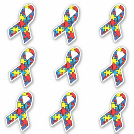 Reeks 9 Autism Awareness Ribbons Sticker (Voorkant)