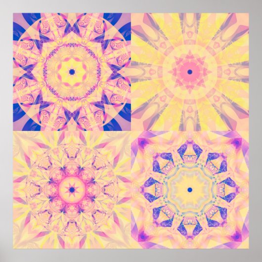 Reeks abstracte achtergrondkleurige calorische cal poster (Voorkant)