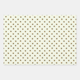 Reeks Baby shower van 3 Cute Honey Bee Inpakpapier Vel