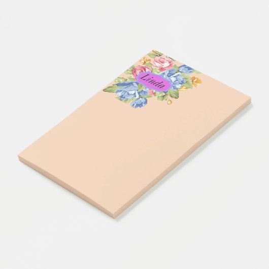 Reeks Bloemen Met Naambord Post-it® Notes (Schuin)