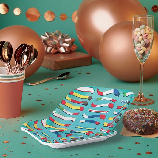 Reeks Borden van vlaggenpapier Papieren Bordje