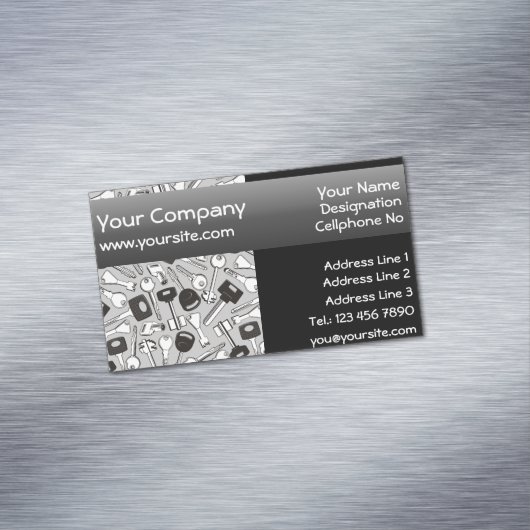 Reeks de Achtergrond van Sleutels Gele achtergrond Visitekaartje Magneet (Voorbeeld)