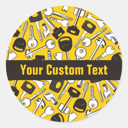 Reeks de Achtergrond van Sleutels Ronde Sticker (Voorkant)