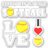 Reeks Fun Fastpitch Softball Player Sports Sticker (Voorkant)