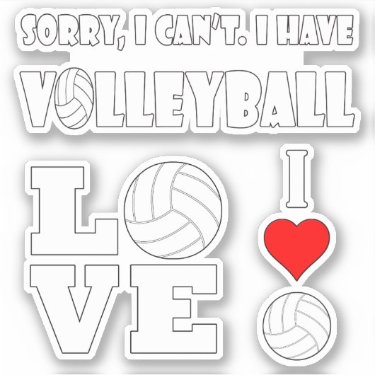 Reeks Fun Volleyball Player of Team Cute Sports Sticker (Voorkant)